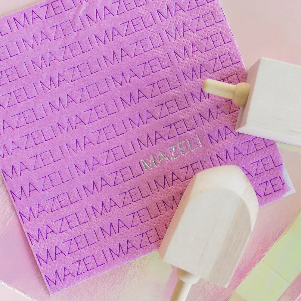 Pink "Mazel" Cocktail Napkins - 20 Pk.