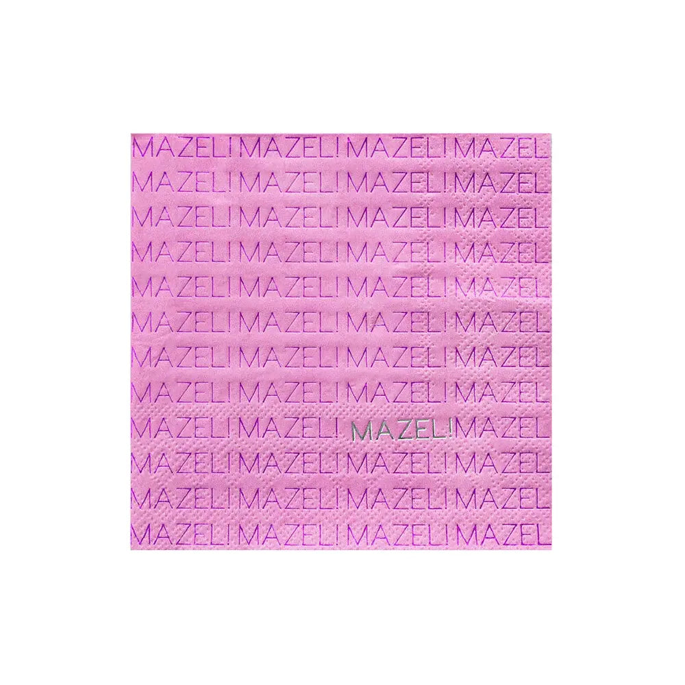 Pink "Mazel" Cocktail Napkins - 20 Pk.