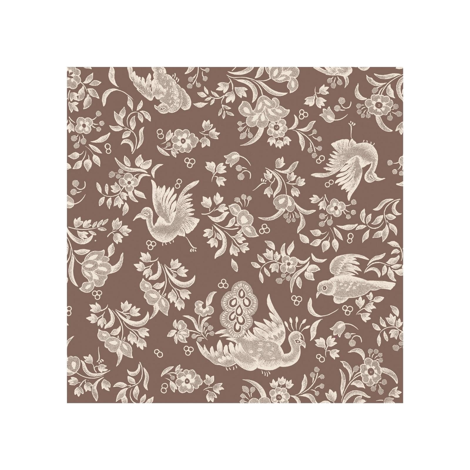 Brown Regal Peacock Cocktail Napkin