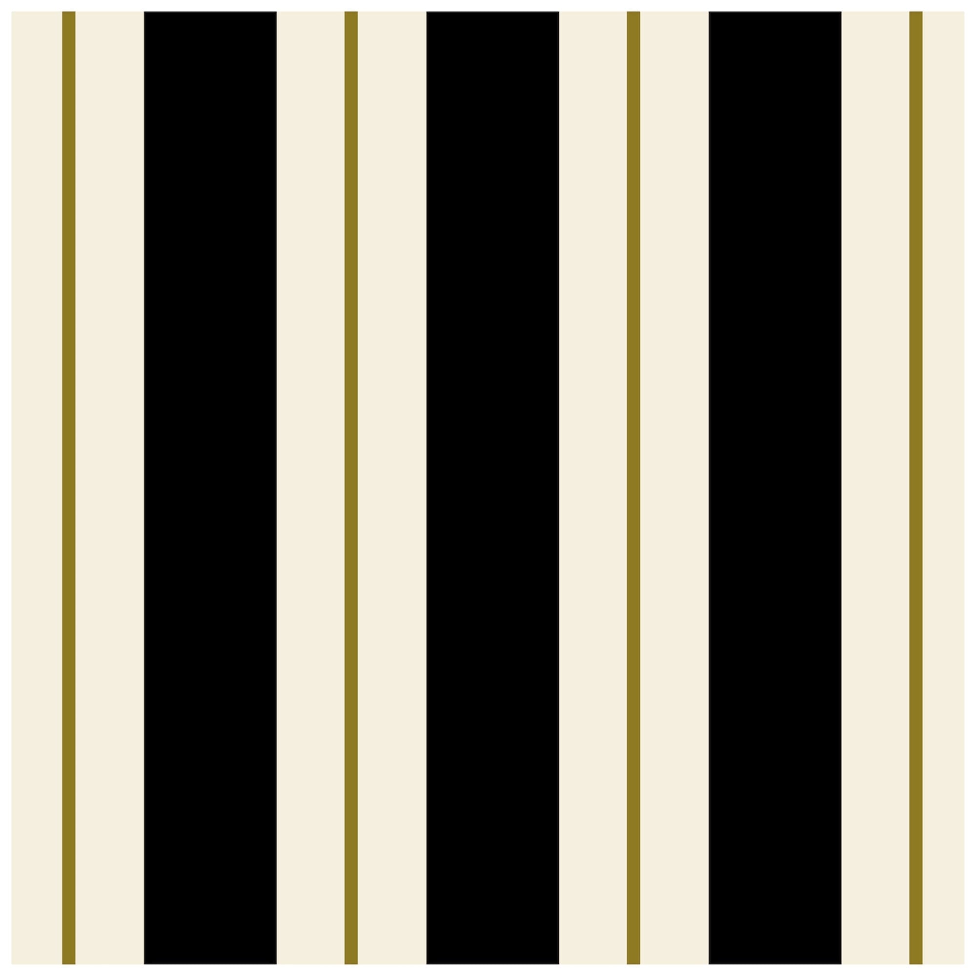 Black & Gold Awning Stripe Cocktail Napkin