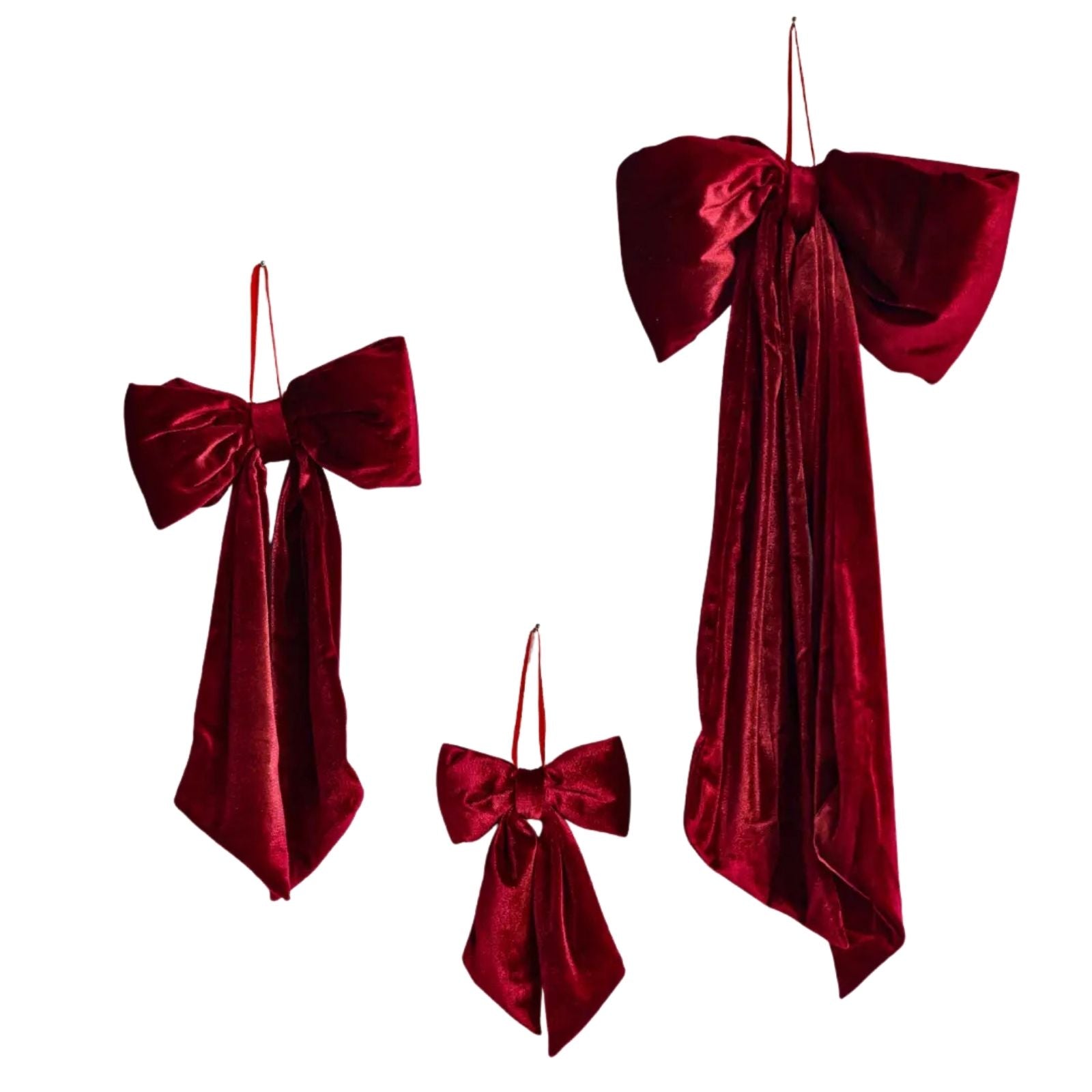 Velvet Bows Deep Red Large