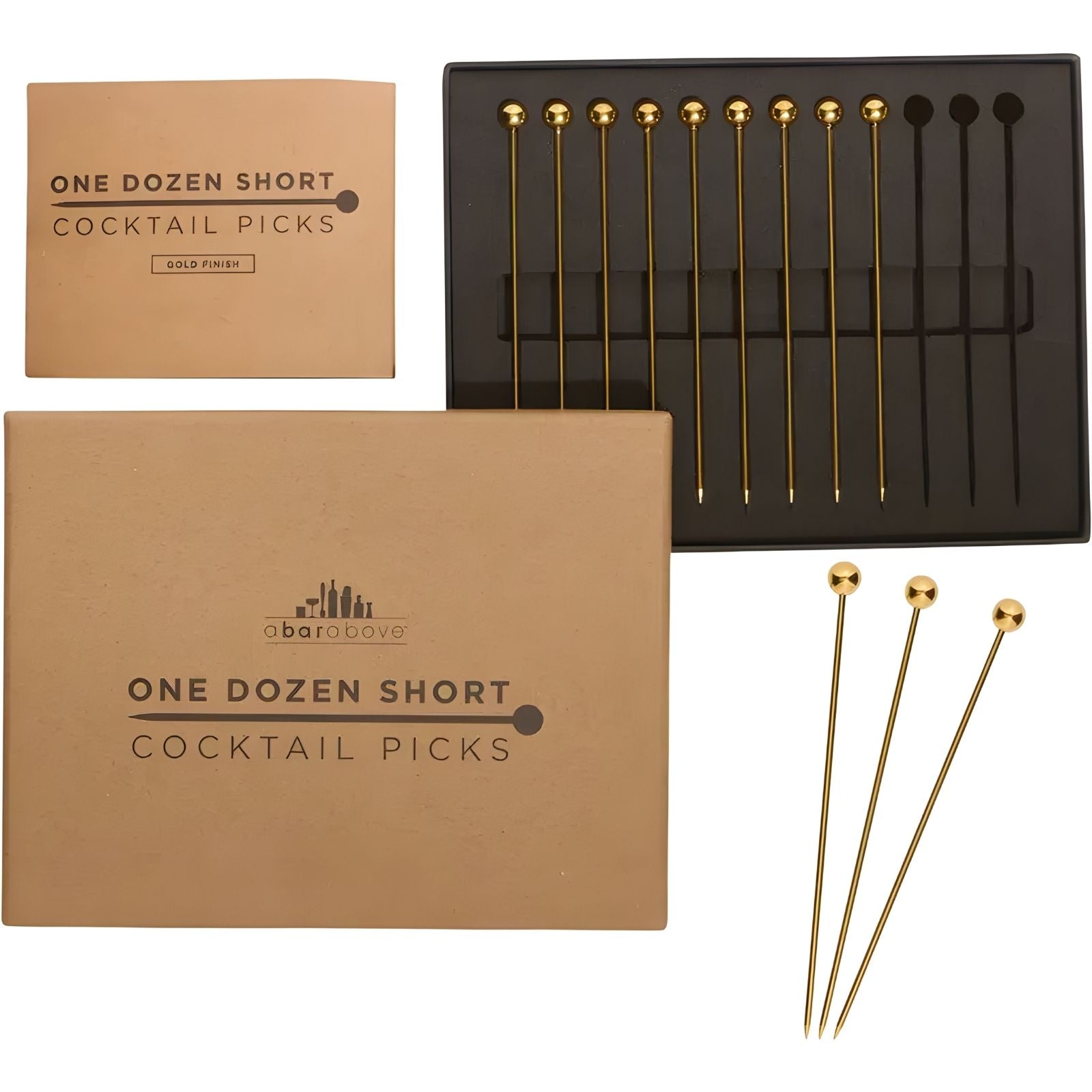 Gold Cocktail Picks - 12pc short