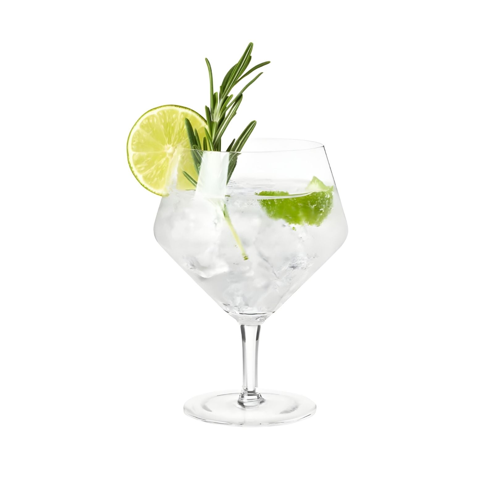 Angled crystal gin & tonic glass