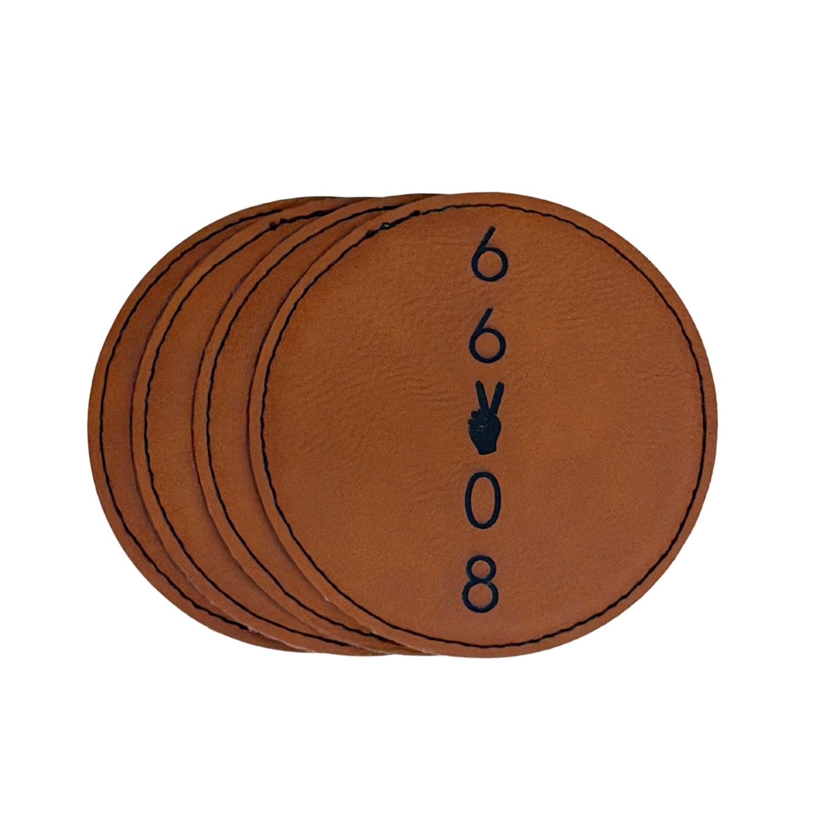 Zip Code Leather Coasters S/4