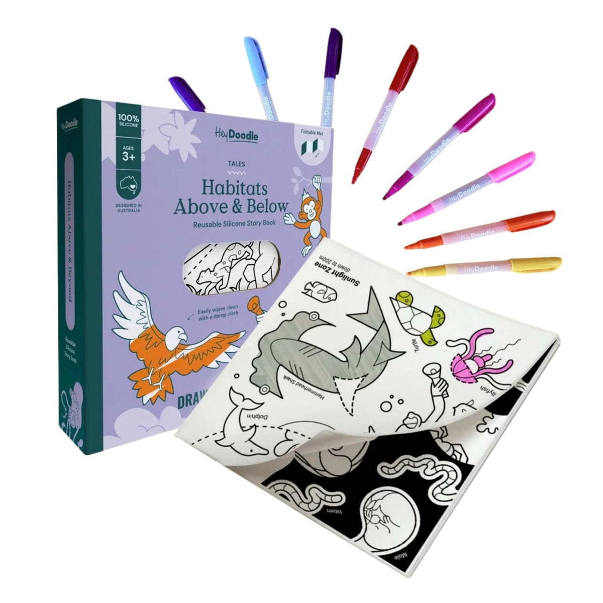 Habitats Above and Below Tales - Reusable Coloring Book