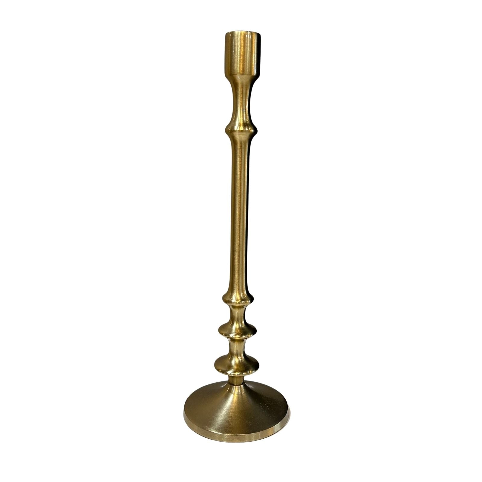 Ribbed Gold Candle Stick 14"