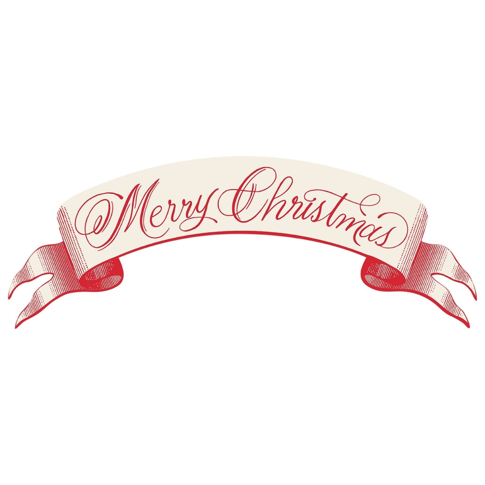 Red Merry Christmas Banner Table Accent