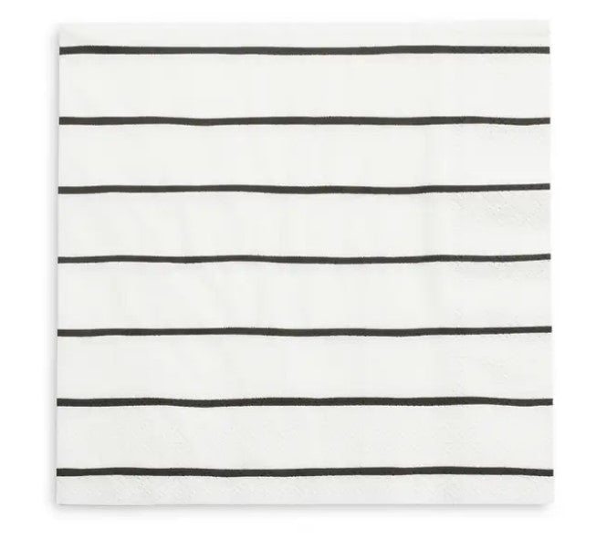 Frenchie Striped Ink Napkins Large