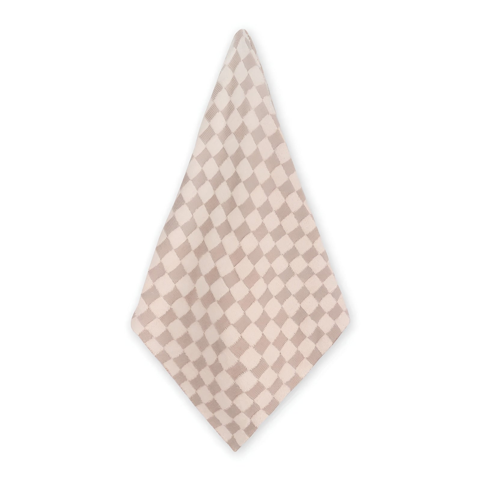 Tan Checkered - Jacquard Terry Knit Baby Blanket