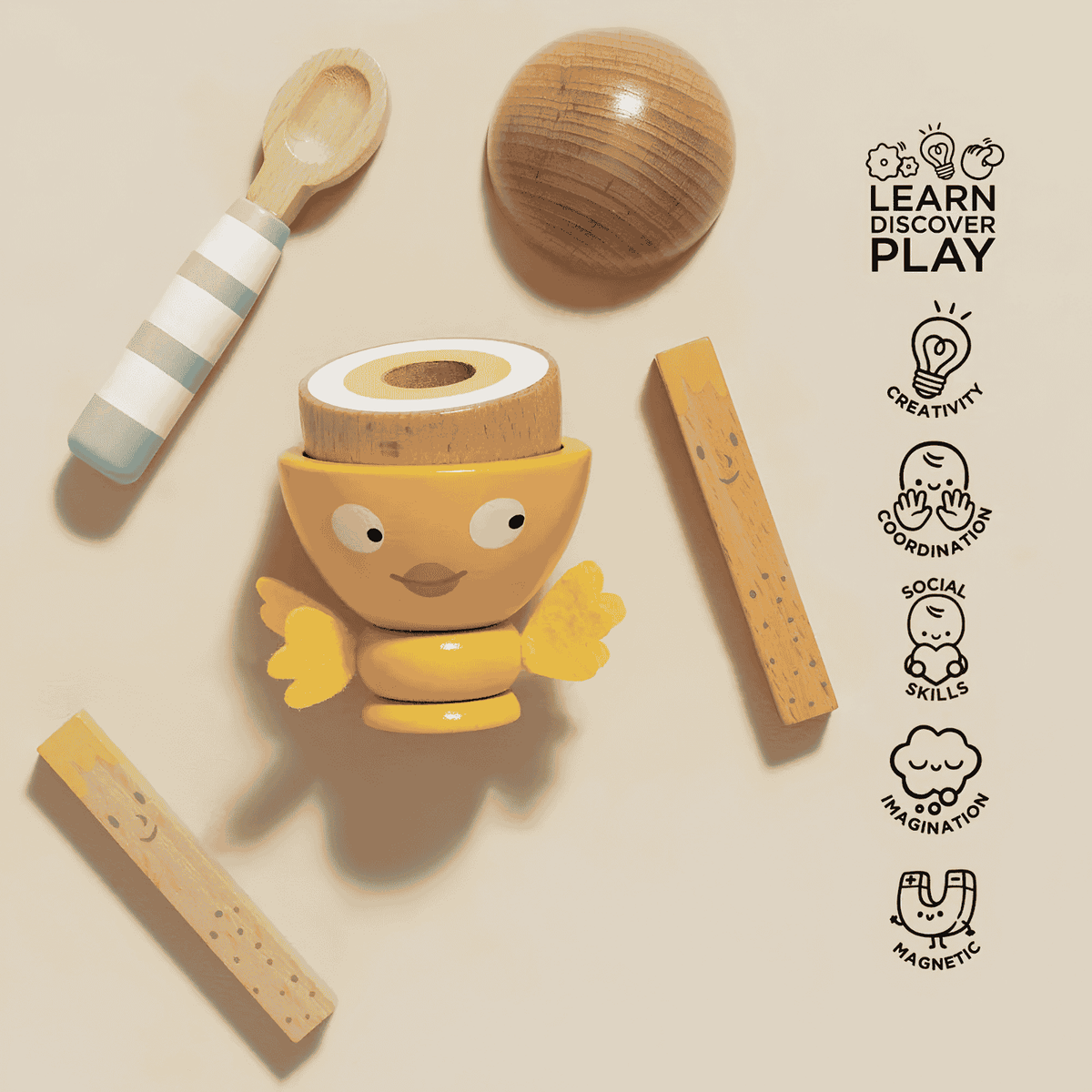 Wooden Egg Cup & Soldiers