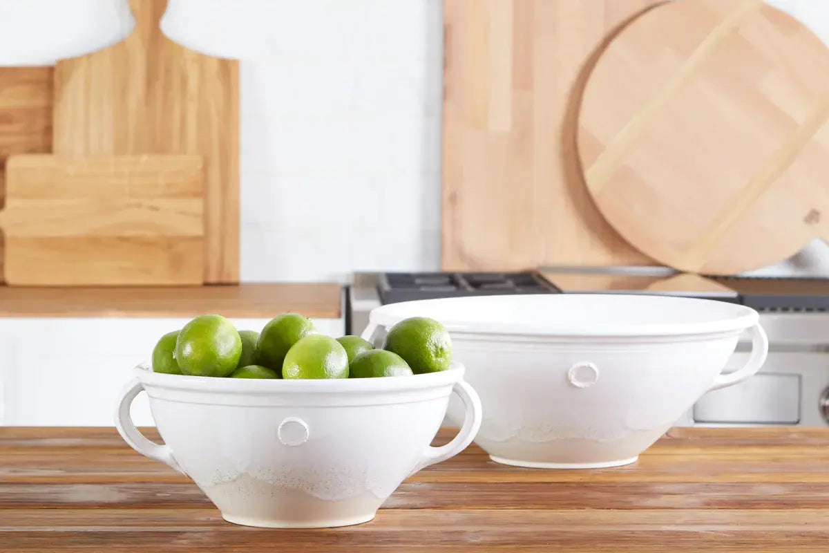 White Handthrown Serving Bowl, Small