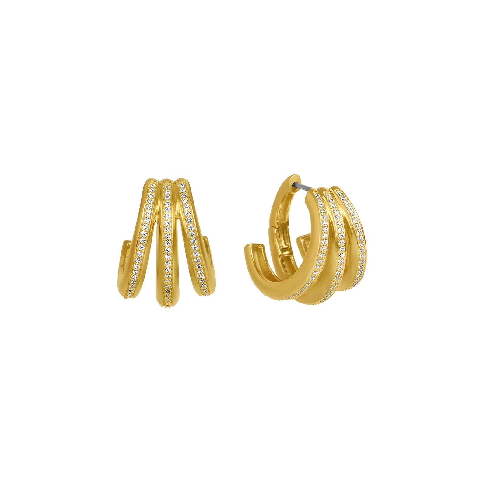 Dauphine Pave Hoop  Earrings - White  Topaz