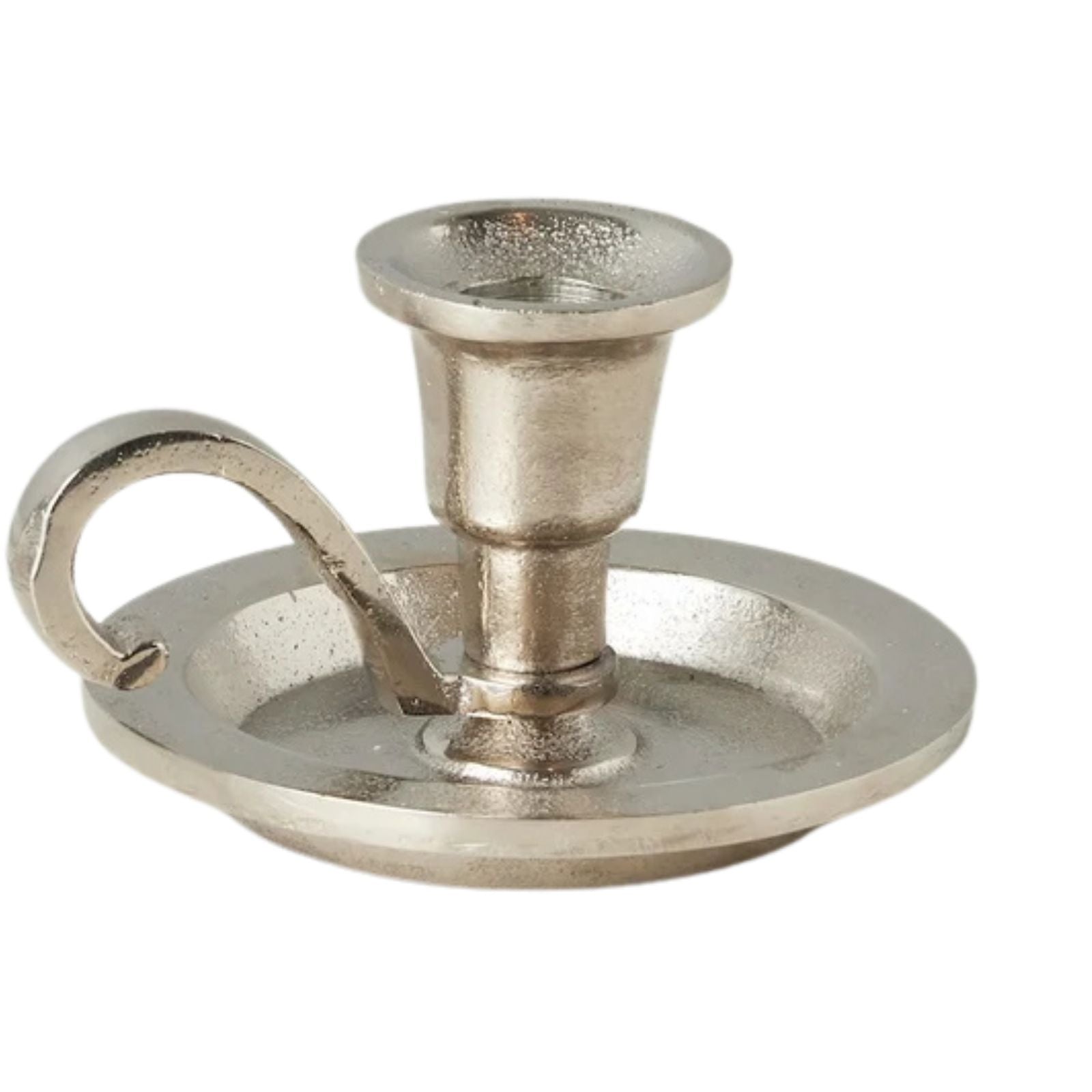 Chamberstick Candle Holder Small Silver