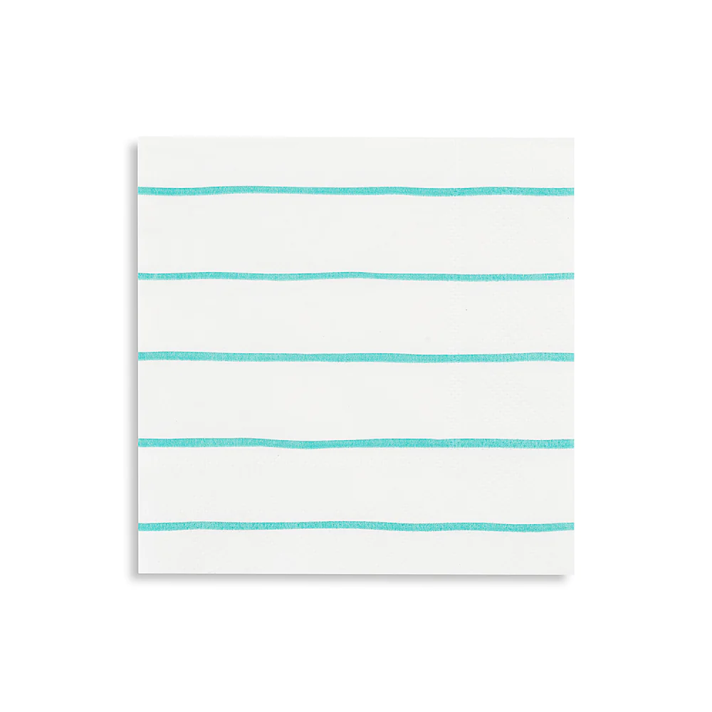 Frenchie Striped Aqua Napkins Petite