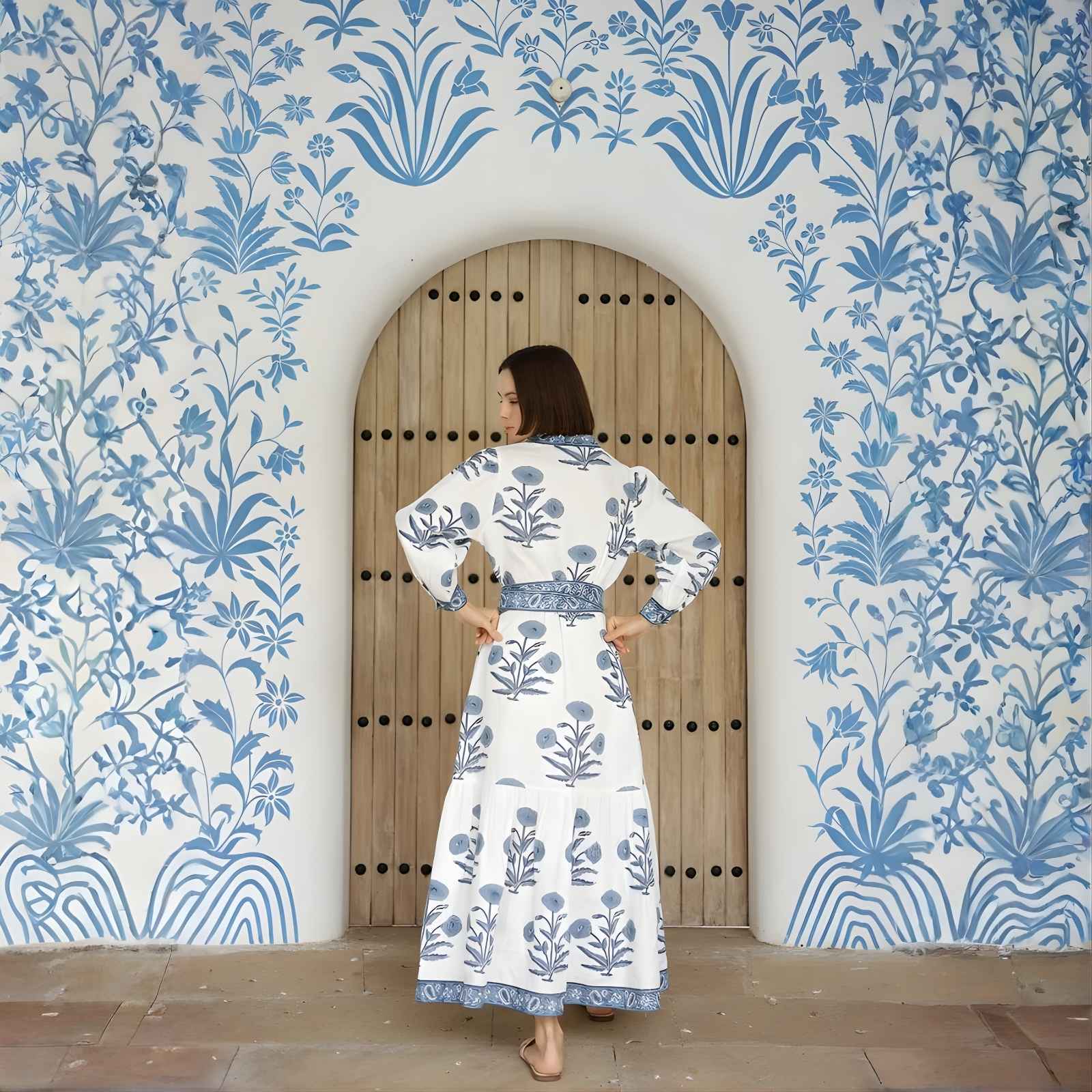 Capri Maxi Dress Indigo Flower S