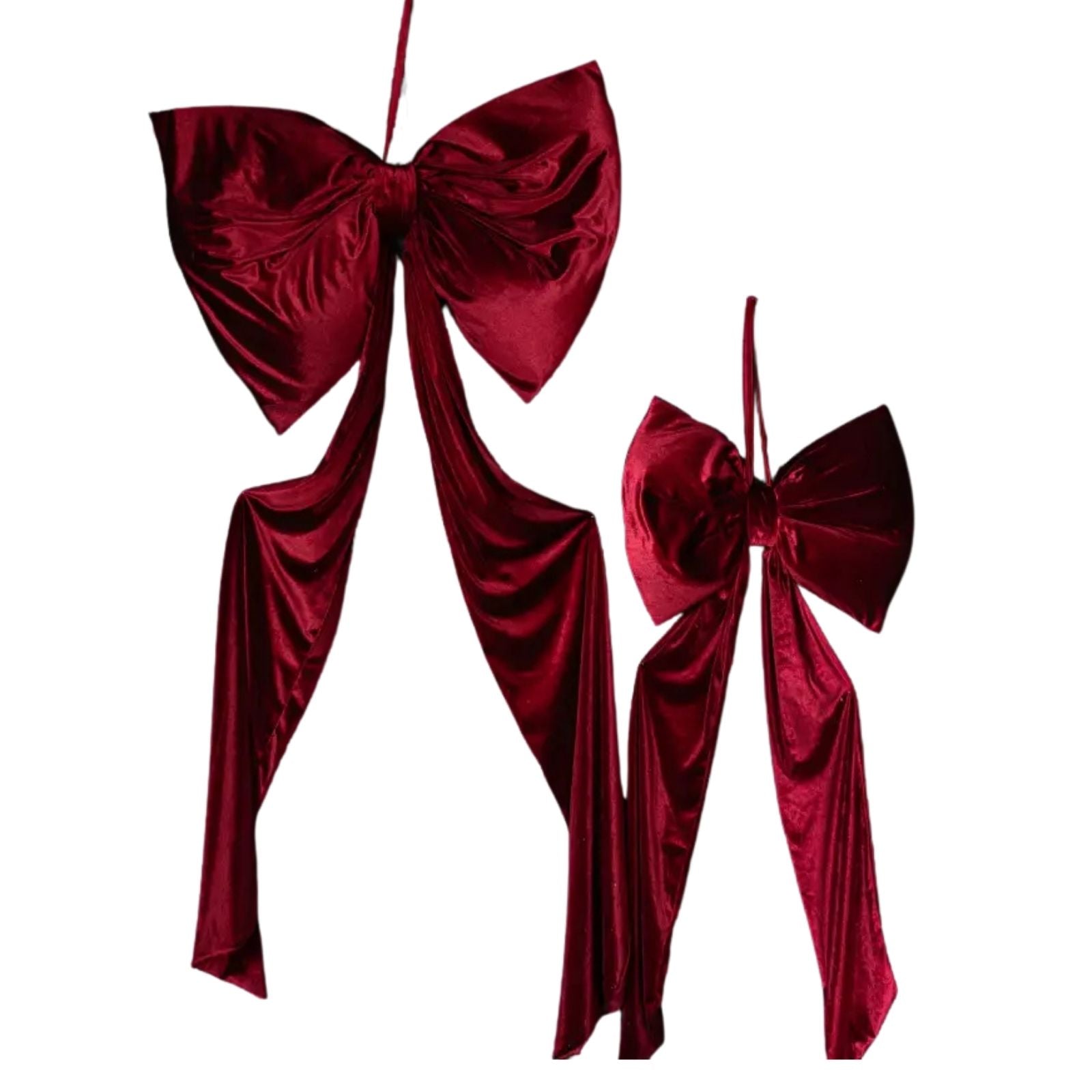 Oversized Deep Red Velvet Bow Medium