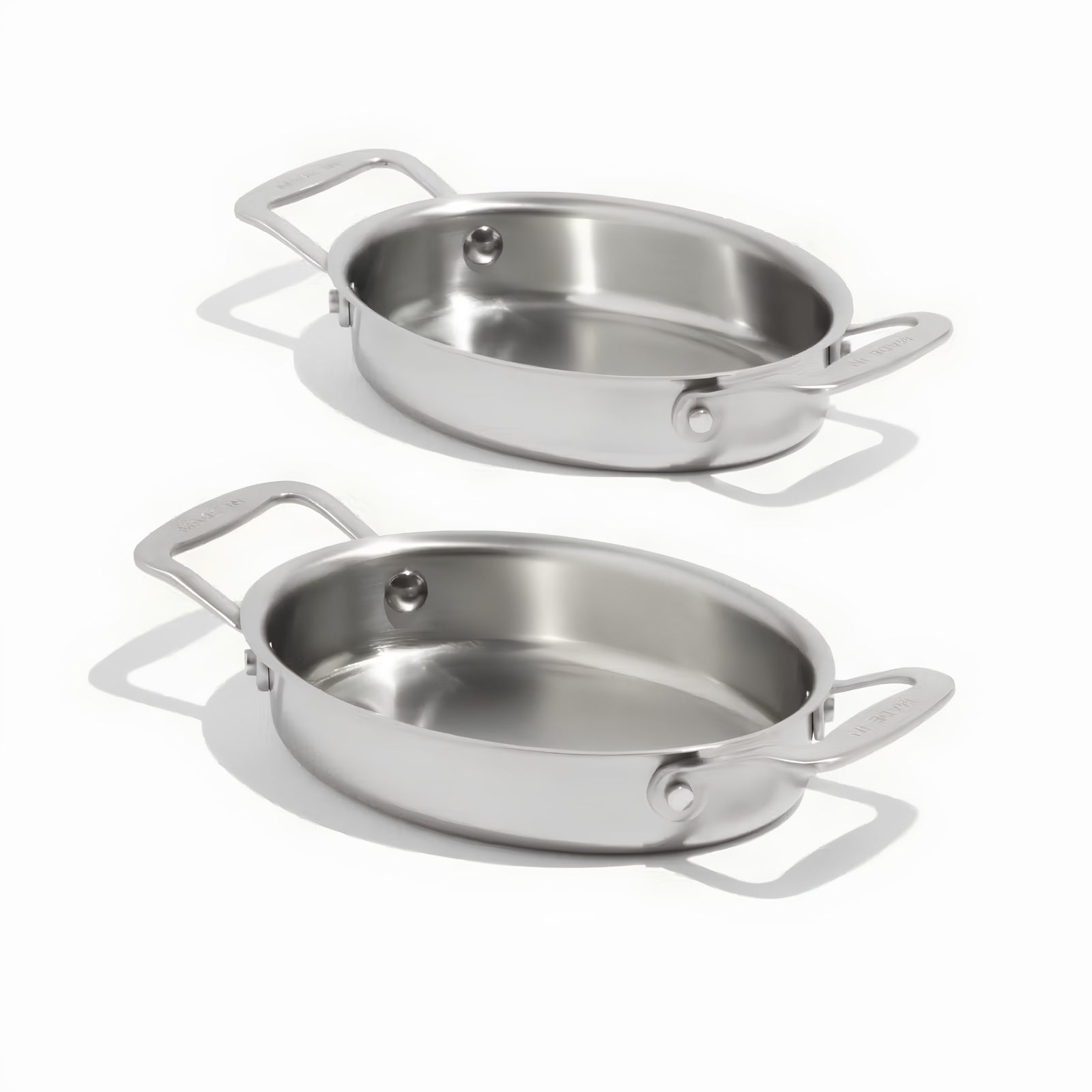Set of 2, Gratins - Oval - Stainless Handles