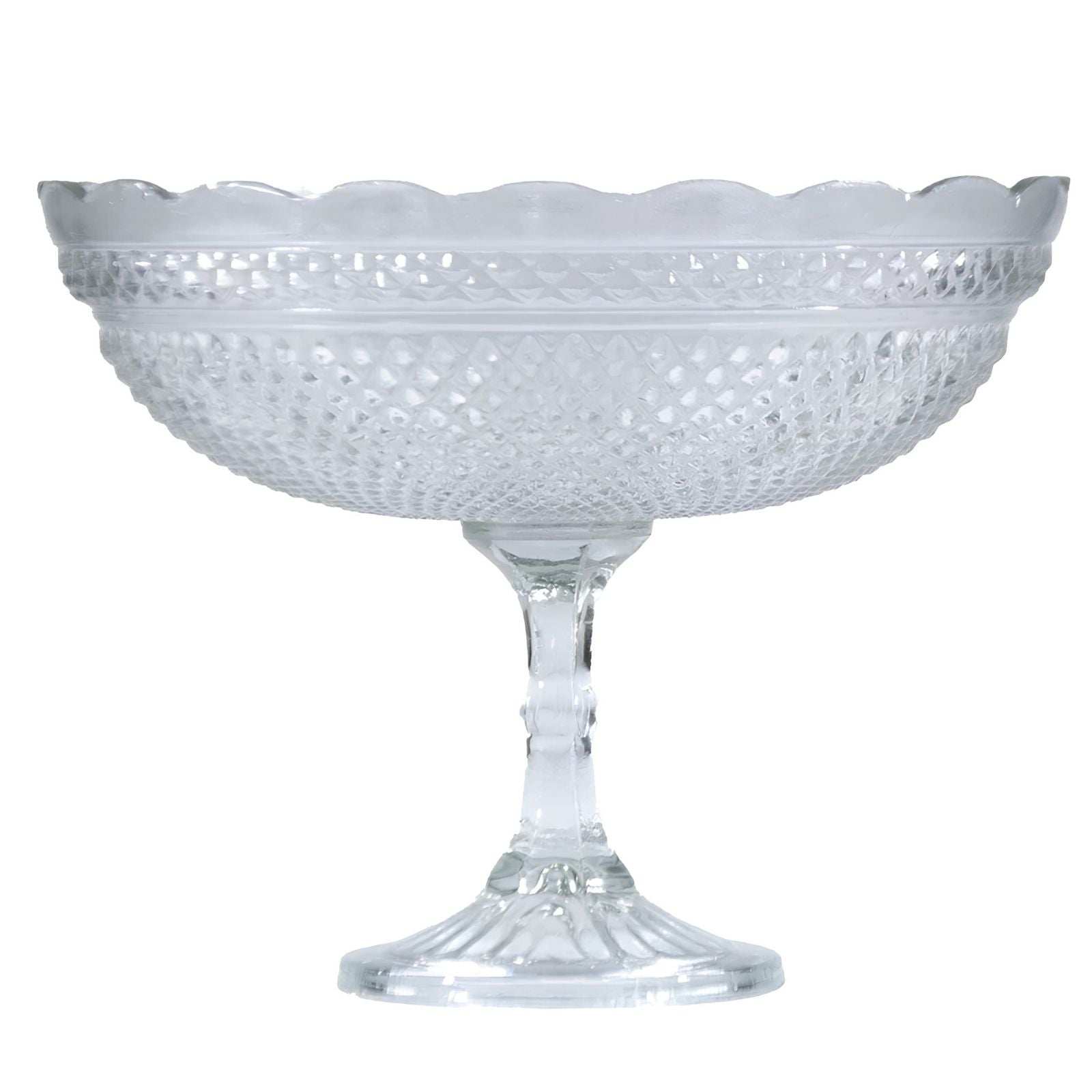 Glass Scalloped Footed Bowl