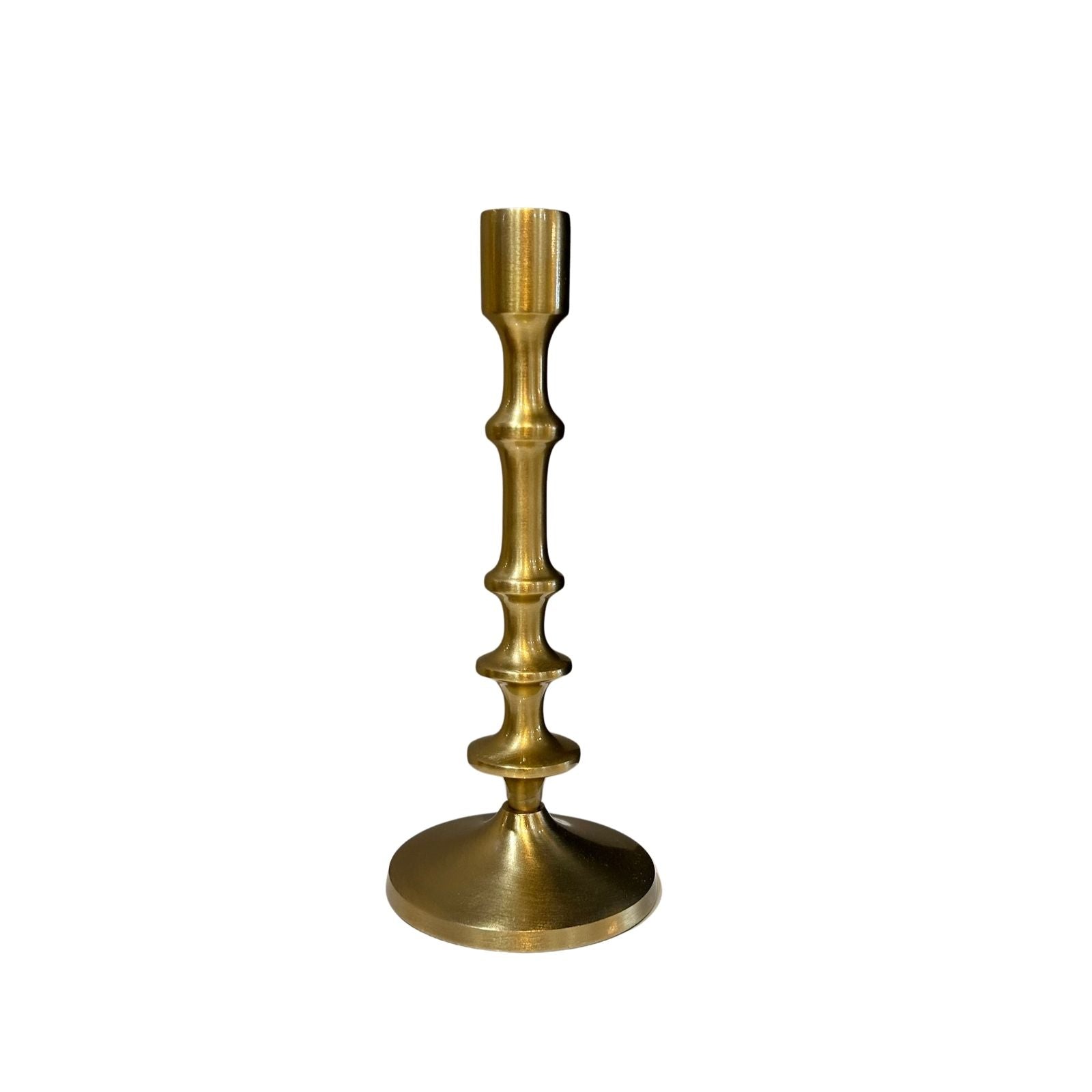 Ribbed Gold Candle Stick 10"
