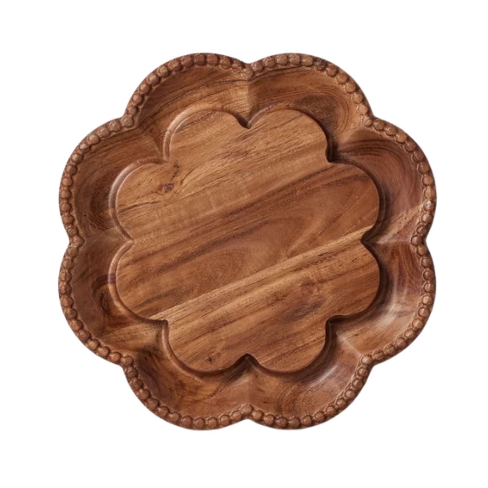 Vintage English Bread Board Scalloped Lazy Susan