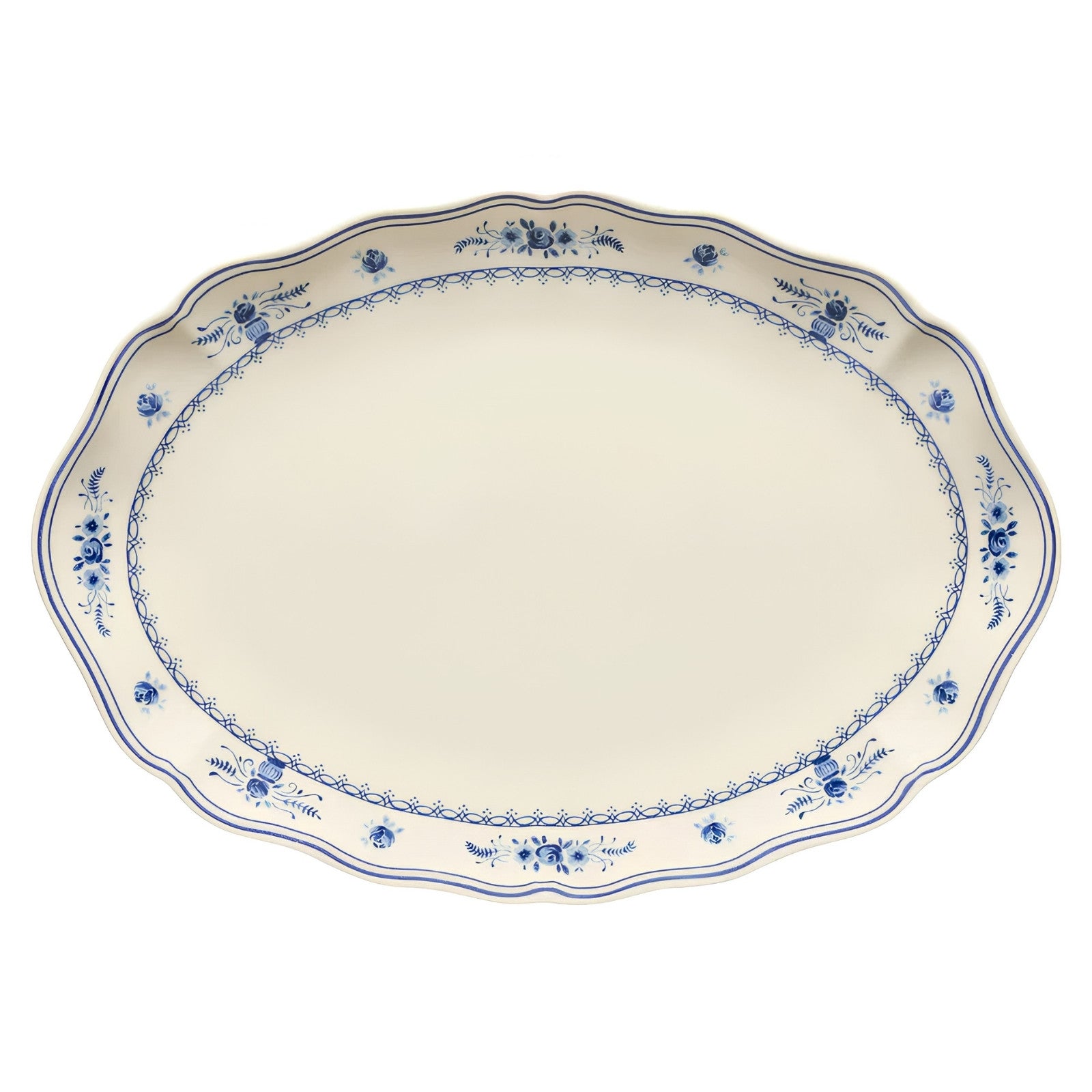 Oval Platter Vila, Beige Blue