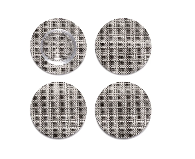 Mini Basketweave Coaster 4PK Gravel