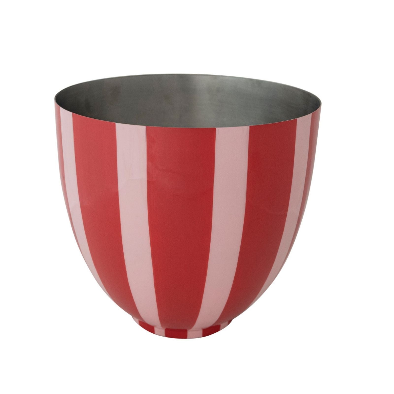 Metal Striped Footed Bottle Cooler - Red Pink