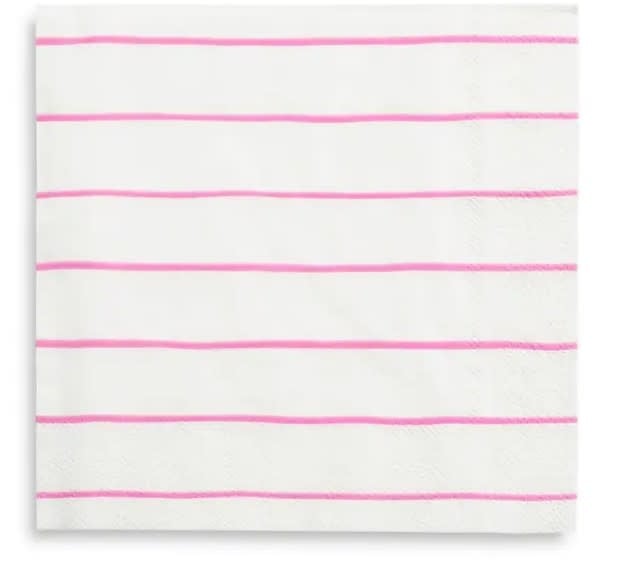 Frenchie Striped Cerise Napkins - 16pk - Large