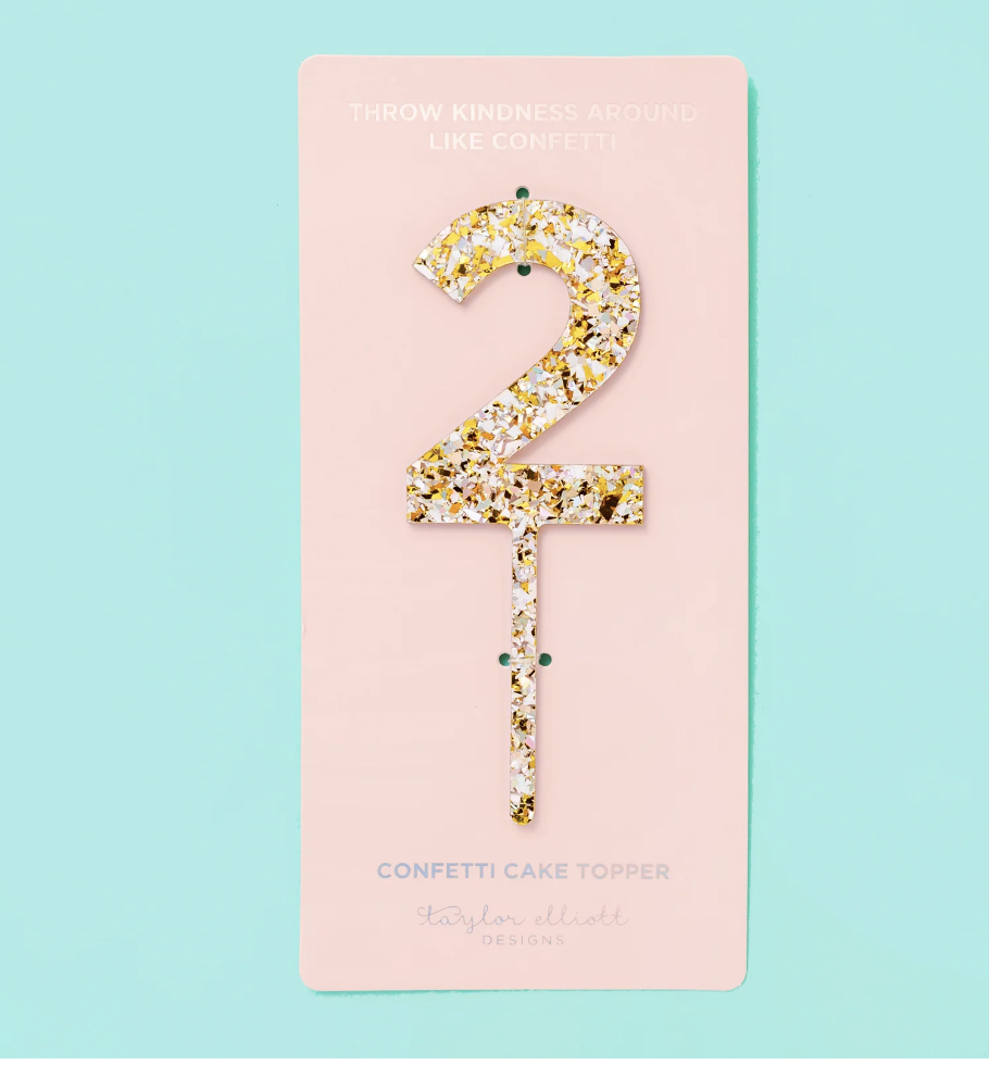 Pearl Confetti Cake Topper
