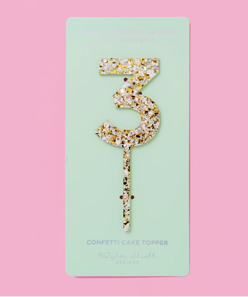 Pearl Confetti Cake Topper