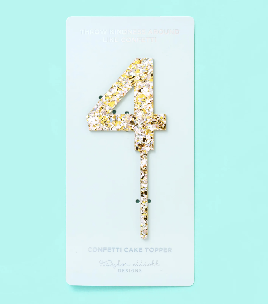 Pearl Confetti Cake Topper