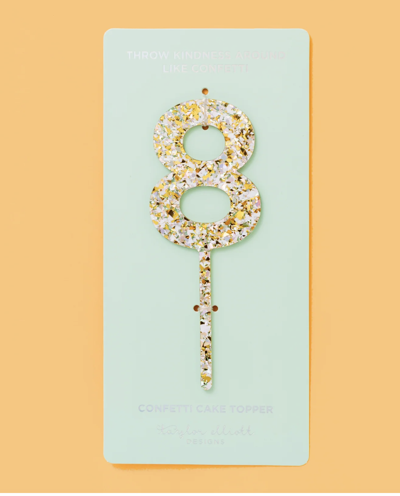 Pearl Confetti Cake Topper