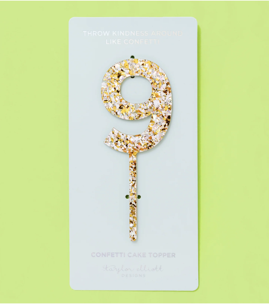 Pearl Confetti Cake Topper