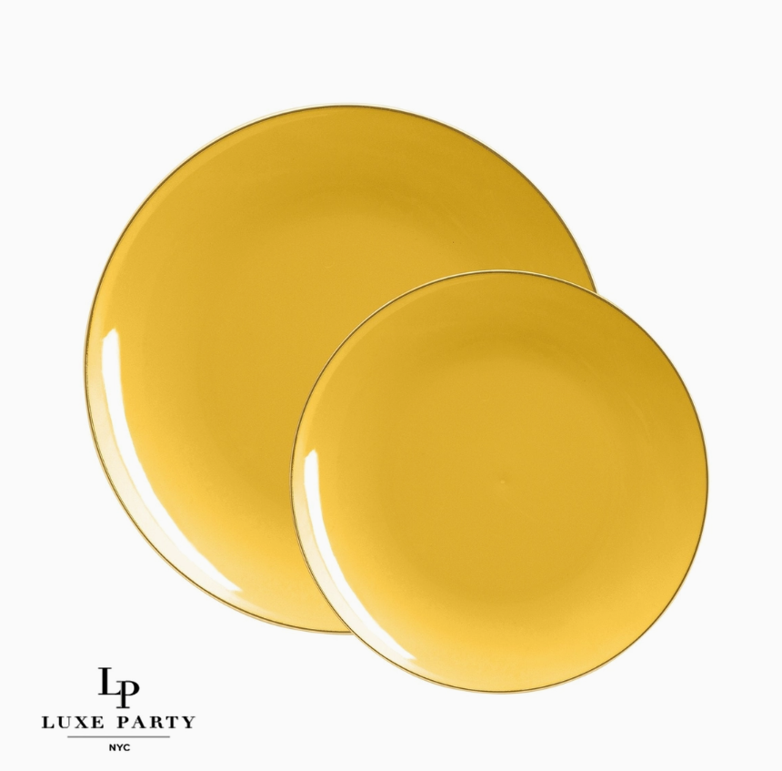 Gold Round Plastic Plates | 10 Pack