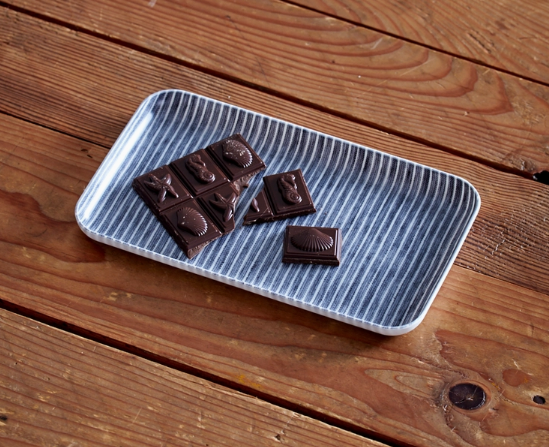 Linen Tray S Grey White Stripe