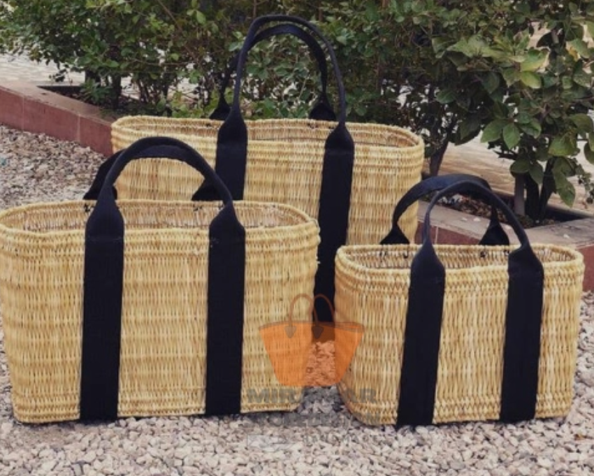 Structured Weave Basket - Black Large