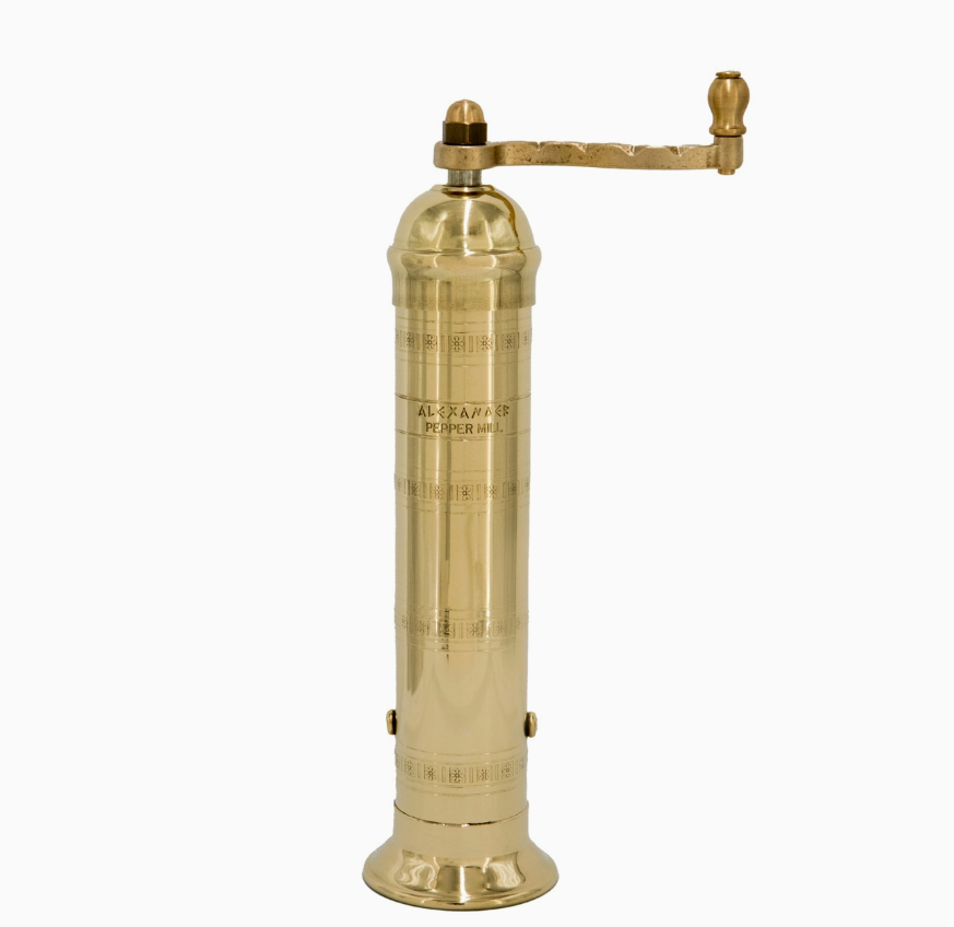 Brass Pepper Mill 9"