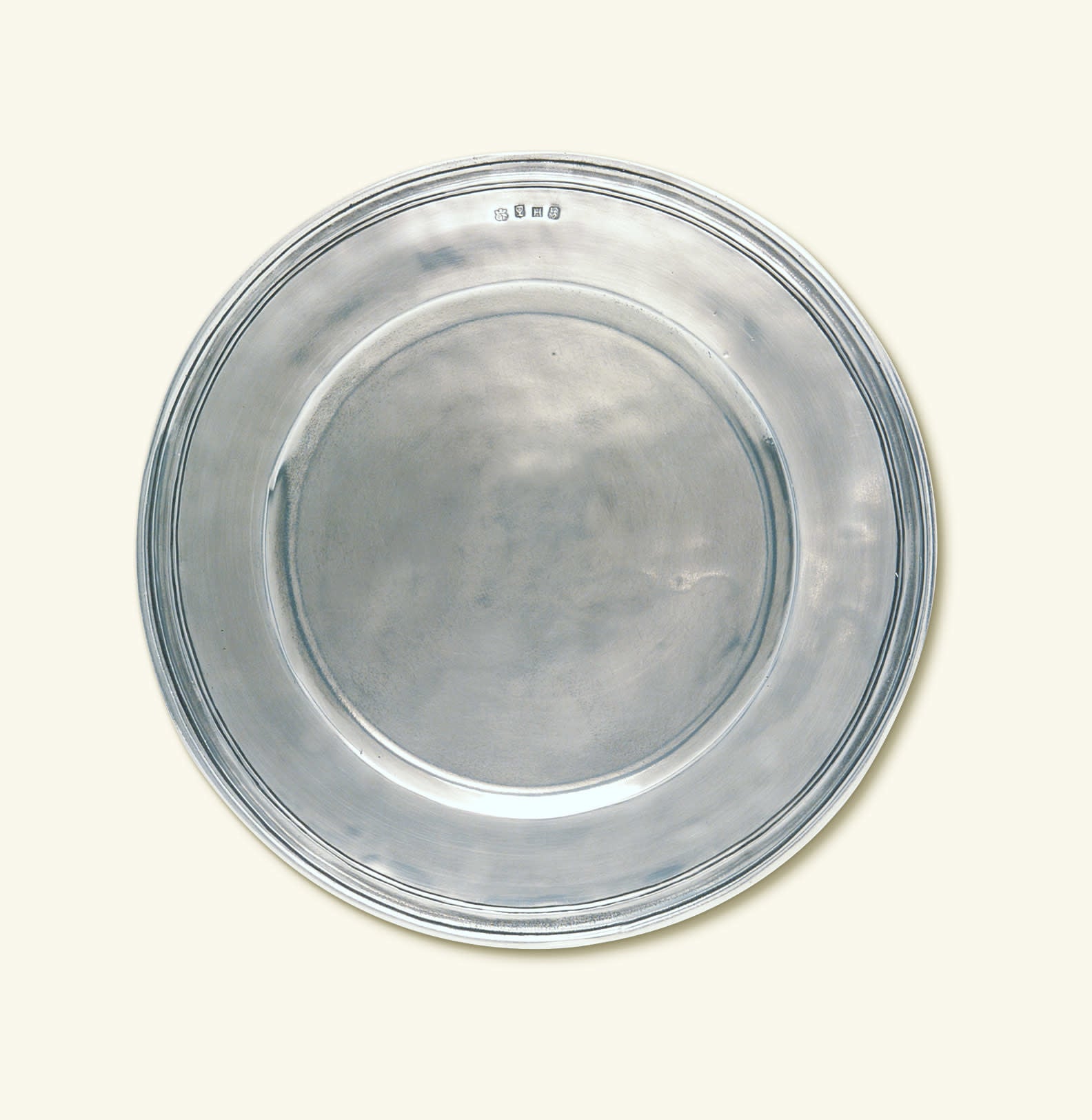 MATCH Pewter Scribed Rim Charger Large