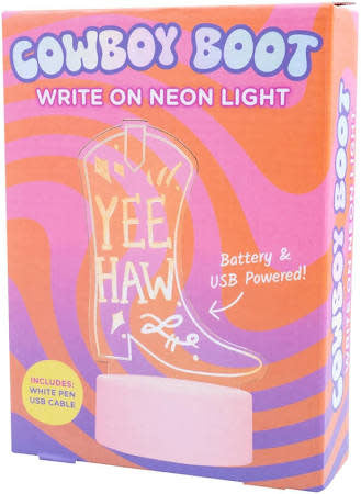 Acrylic Light Up Cowboy Boot Sign