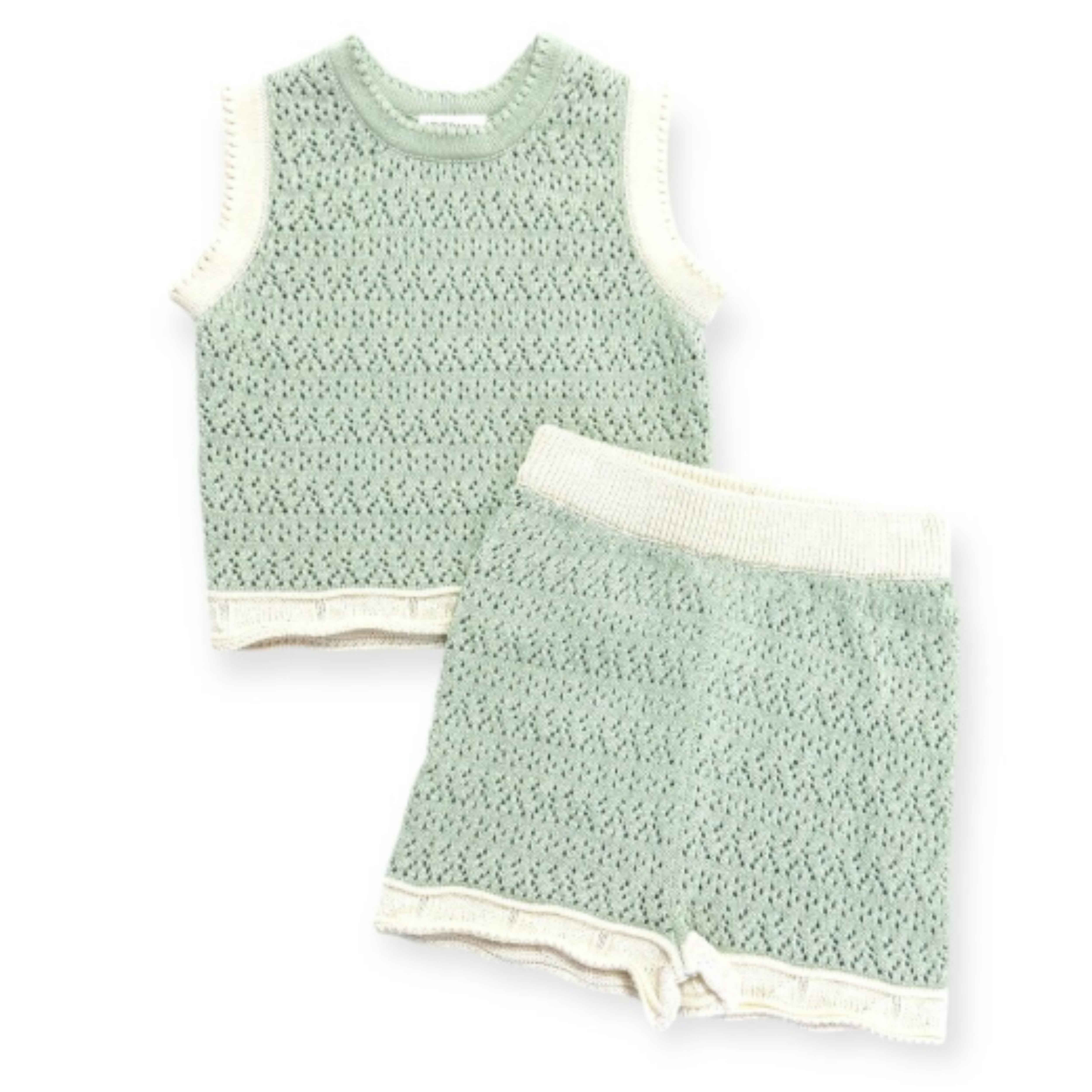Poppy Baby Tank Shorts Set - Sage Green 3-6M