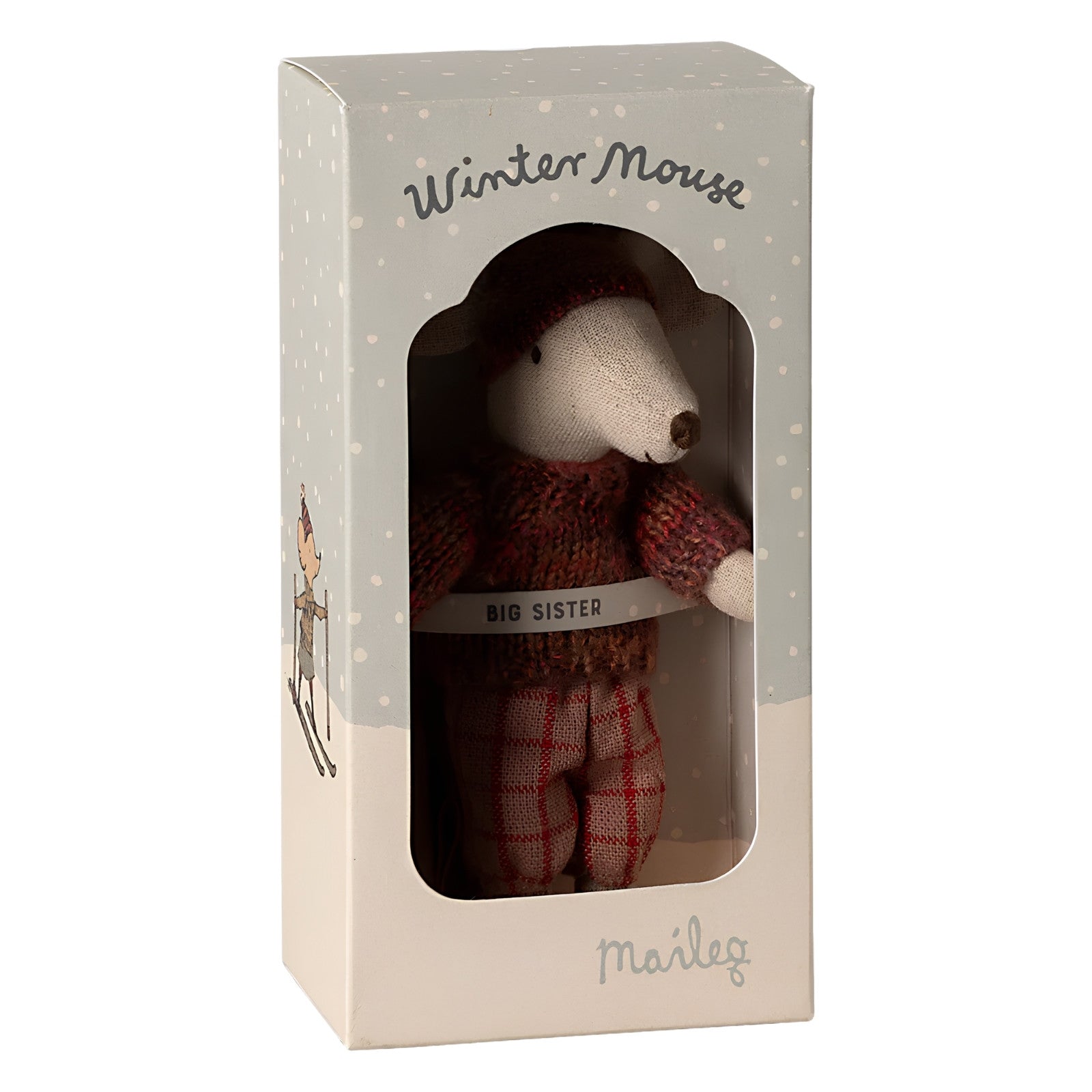 Winter mouse with ski set, Big sister - Rose