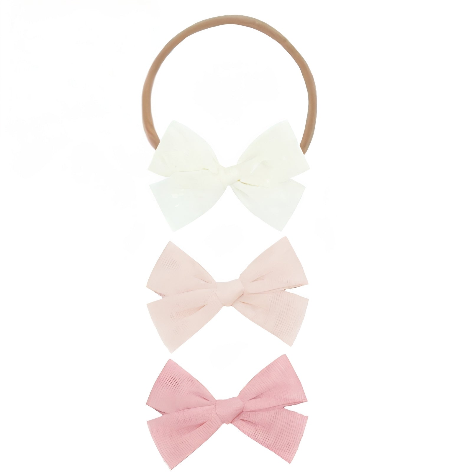 Tulle Bow  Set - Blush Headbands Med