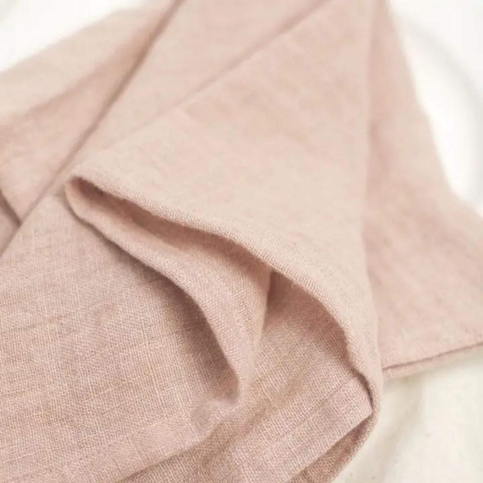 Stone Washed Linen Hemmed Dinner Napkin- Blush