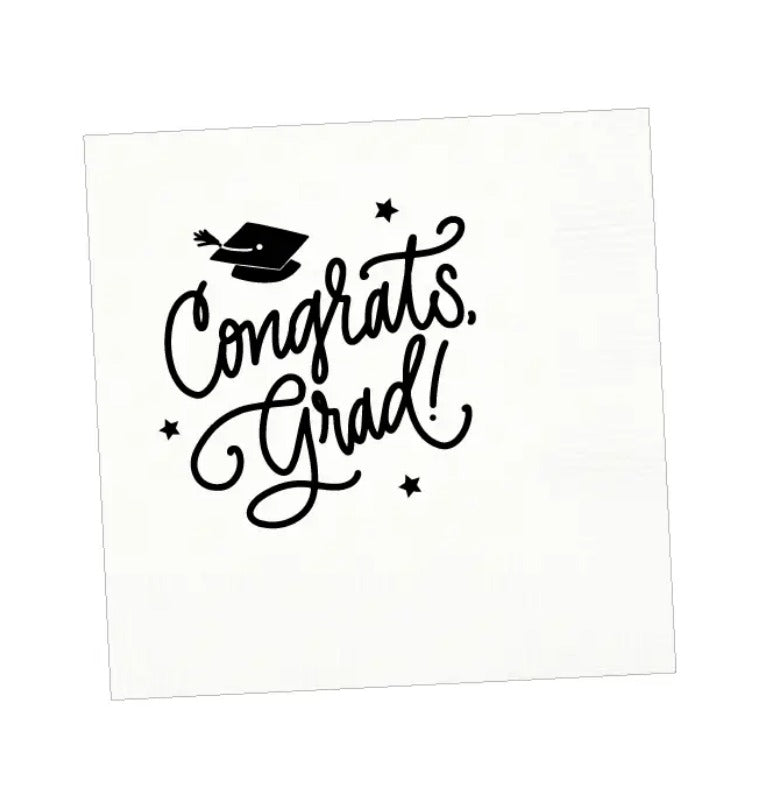 Congrats, Grad! | Napkin White