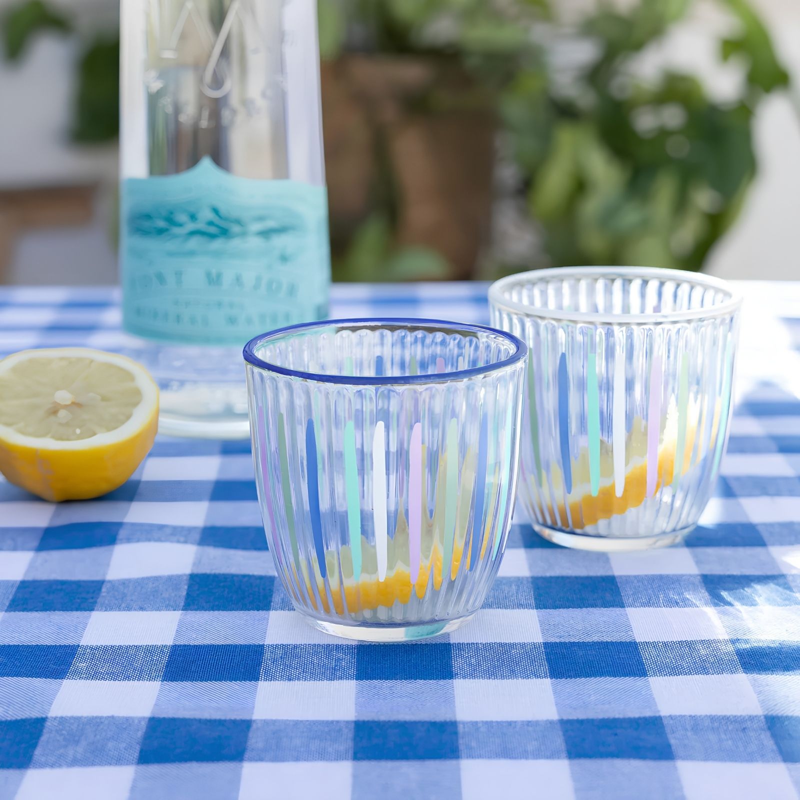 Blue Gingham Tablecloth - Blue