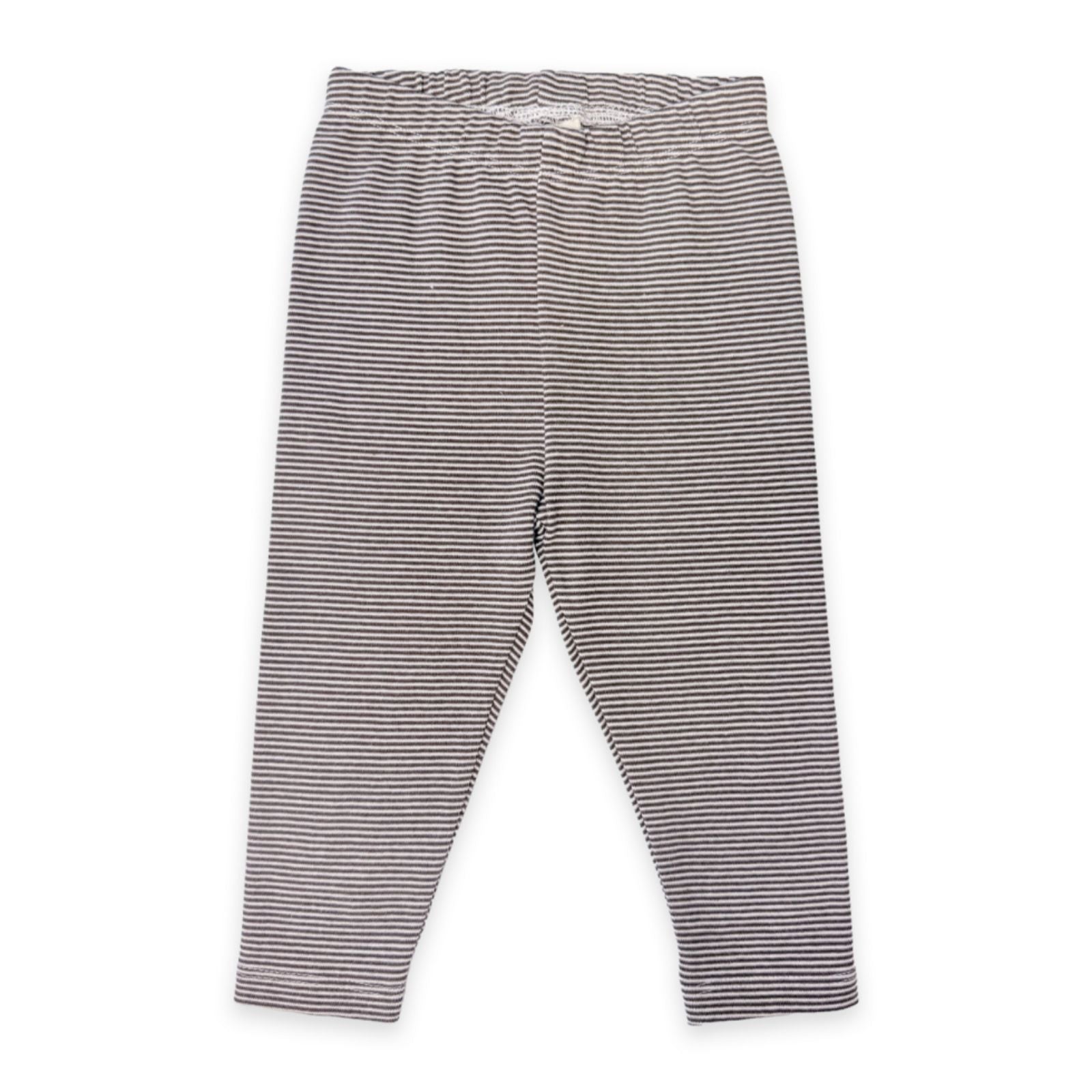 Rib Knit Stripe Baby Legging - Dark Brown