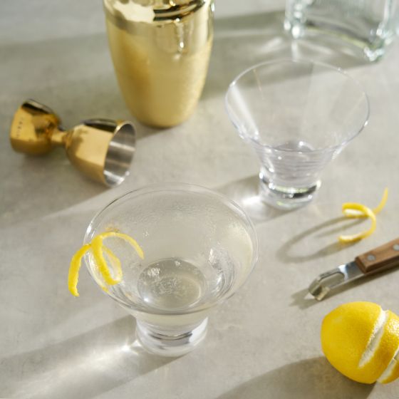 Heavy Base Crystal Martini Glass