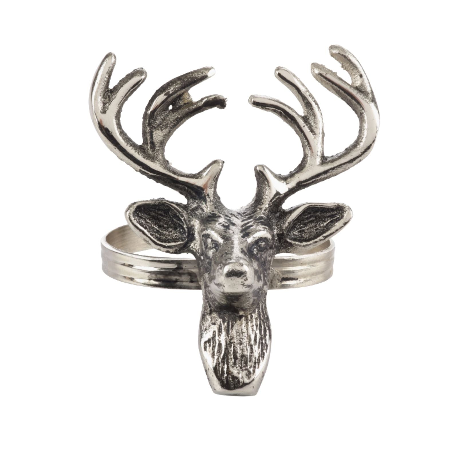 Reindeer Design Napkin Ring Silver