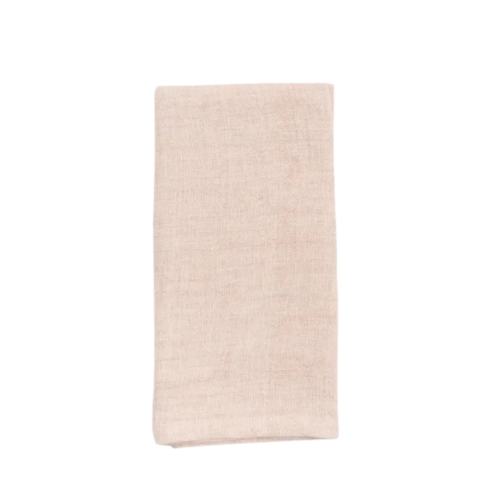 Stone Washed Linen Hemmed Dinner Napkin- Blush