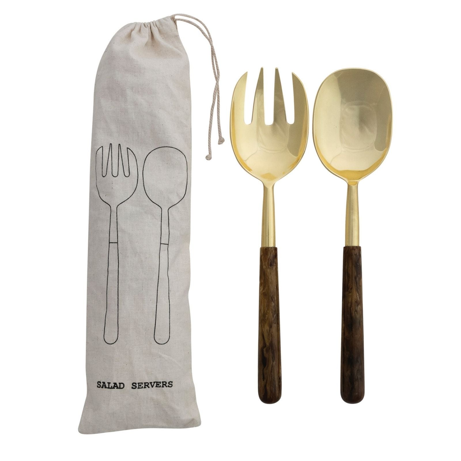 Stainless Steel Salad Servers with Resin Handles